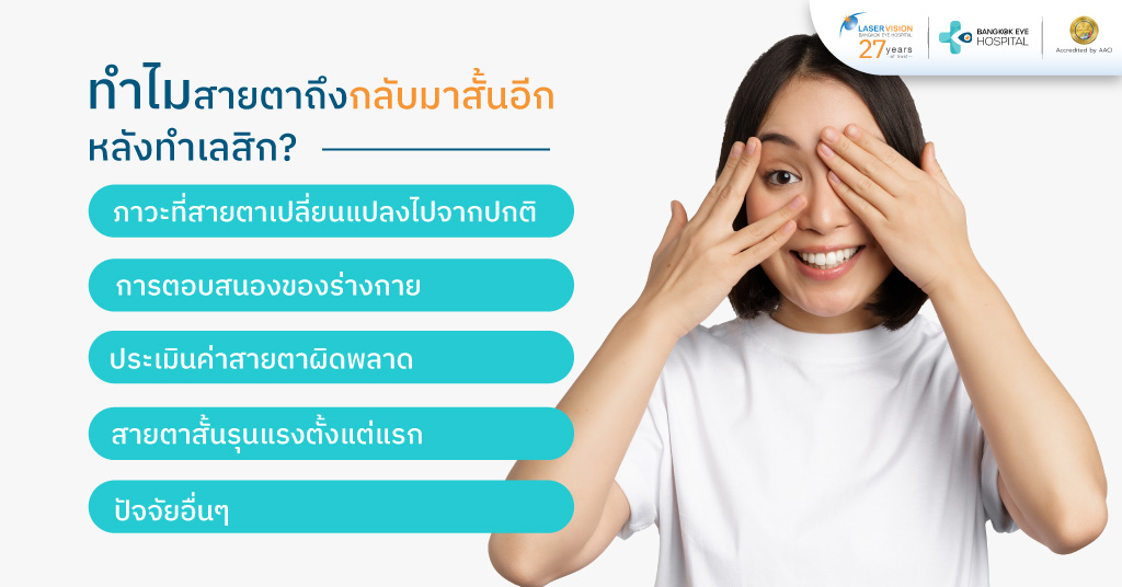 ทำไมสายตาถึงกลับมาสั้นอีกหลังทำเลสิก?