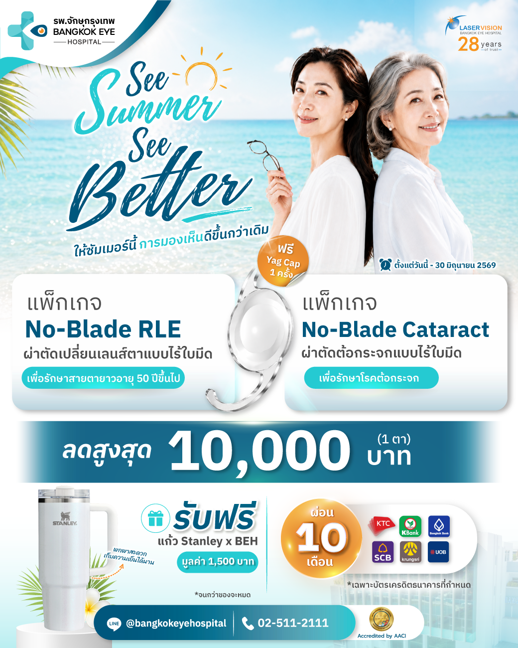 โปรโมชันเปลี่ยนเลนส์ตาและรักษาต้อกระจก ลดสูงสุด 10%