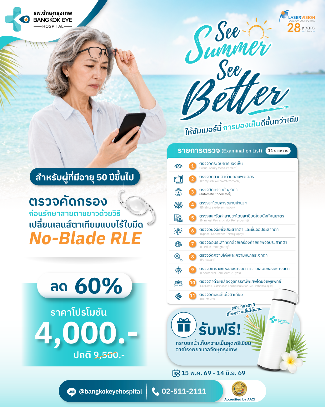 မျက်စိမှန်ဘီလူး မလဲလှယ်မီ စစ်ဆေးခြင်း ပက်ကေ့ချ် (အသေးစိတ် ၁၁ မျိုး စစ်ဆေးမှု)