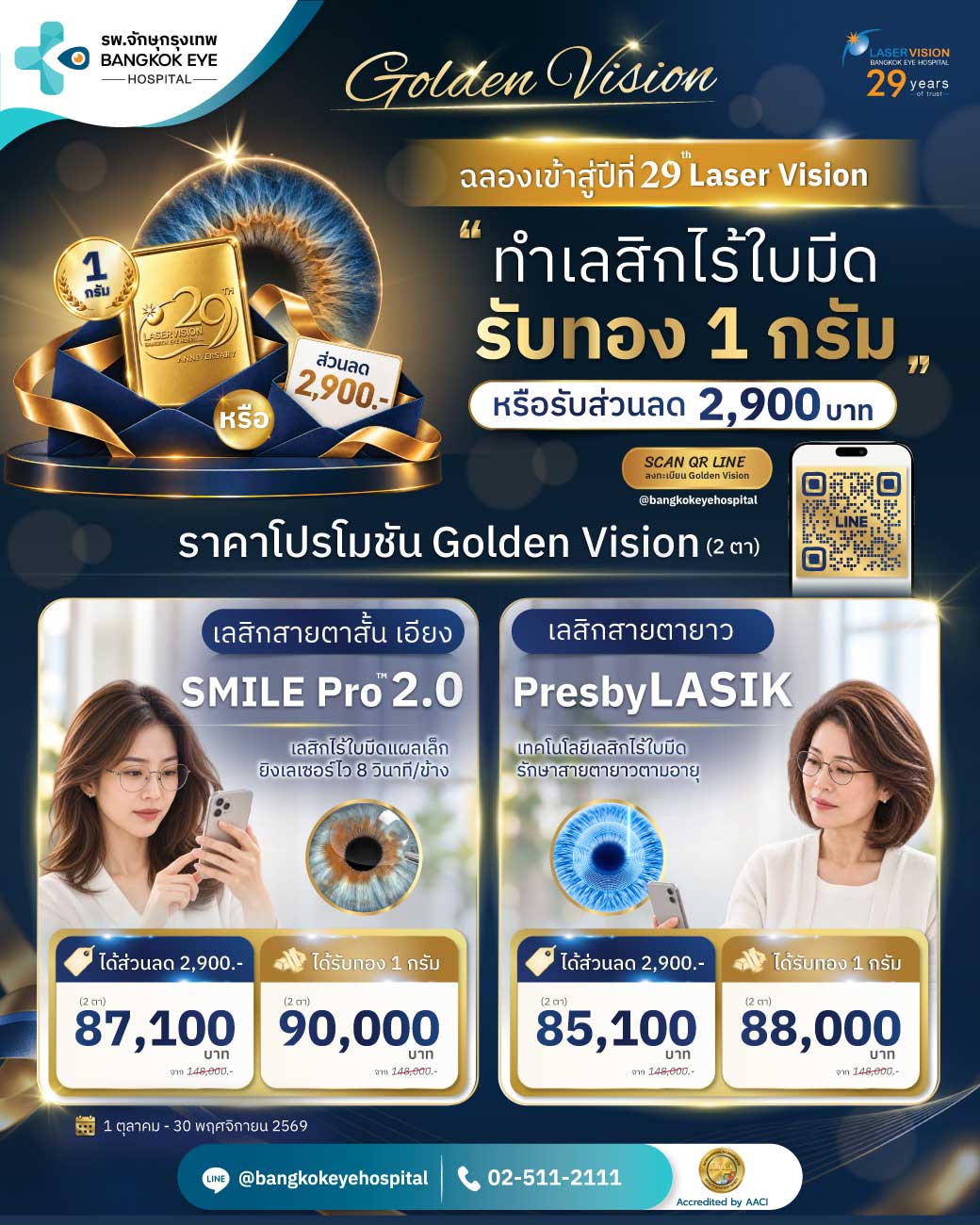 ตารางราคาโปรโมชันเลสิก Laser Vision
